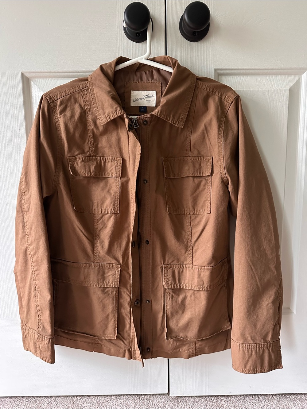 Universal Thread Canvas Utility Jacket (Tan/Brown)